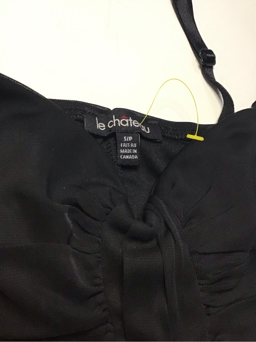 Black le Chateau stretchy Satin bow tie Trim Cocktail Dress size S/P - Picture 8 of 14
